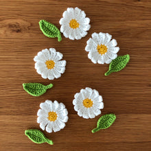 Load image into Gallery viewer, Crocheted Daisies & Leaves