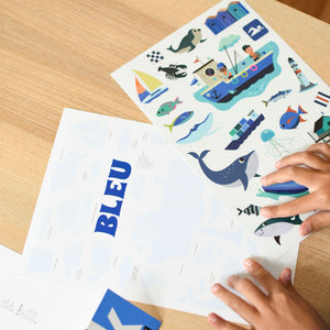 Poppik Mini Sticker Poster - Blue (Sea)