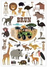 Load image into Gallery viewer, Poppik Mini Sticker Poster - Brown (Safari)