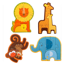 Load image into Gallery viewer, Petit Collage Safari Babies Beginner Puzzle