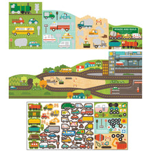 Load image into Gallery viewer, Petit Collage Roads &amp; Rails Sticker Activity Set