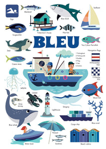 Poppik Mini Sticker Poster - Blue (Sea)