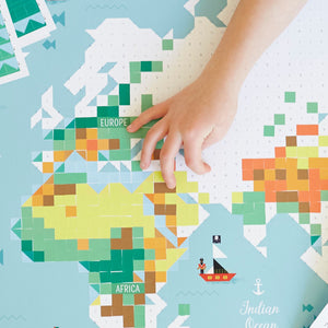 Poppik Giant Sticker Mosaic - World Map