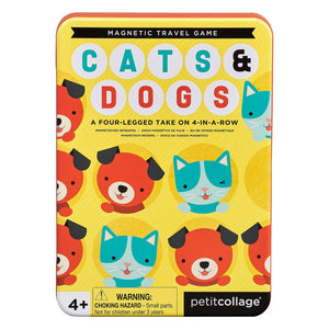 Petit Collage Magnetic Travel Game - Cats & Dogs Four in a Row